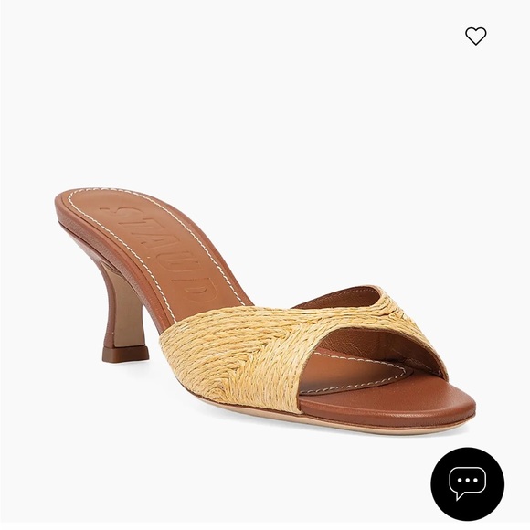 STAUD Women's Brigitte Raffia Heeled Mules size 40.5 - Picture 1 of 7